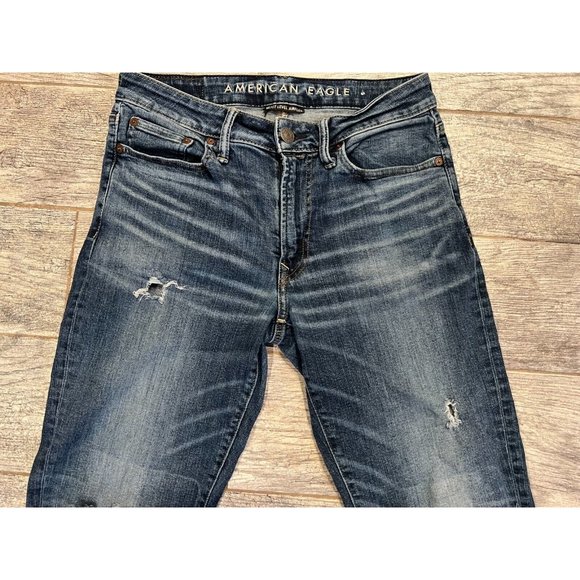 American Eagle Jeans 29 x 32 Slim Next Level Airflex Denim Destroyed 29x32 - Picture 8 of 10